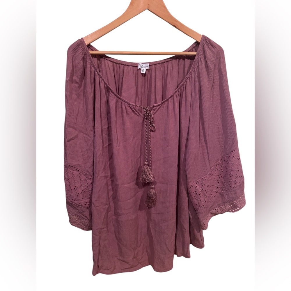 AVLN Studio Clorence Tie Detail Top - Mauve
